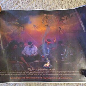 Vintage 'The Story of the Hero Twins Lives Own' Story Art Print Charles Yanito